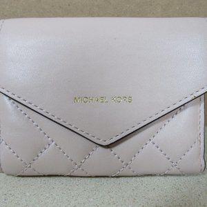 Michael Kors Small Quilted Leather Envelope Wallet, Soft Pink, VGC